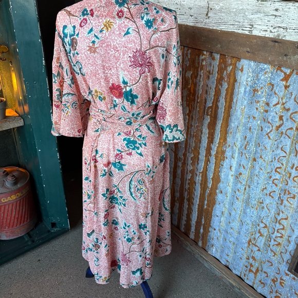 Maeve Floral Long Sleeve Kimono/Wrap Dress Size XL - Picture 3 of 6